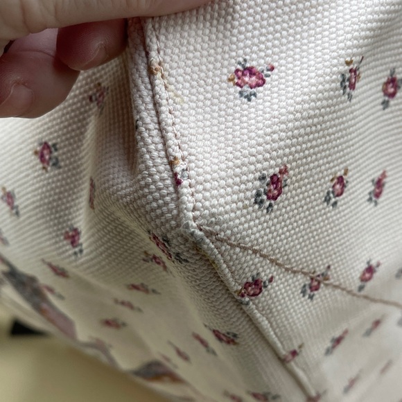 COACH Pink Floral Star Canvas Tote with Purple - Picture 7 of 12